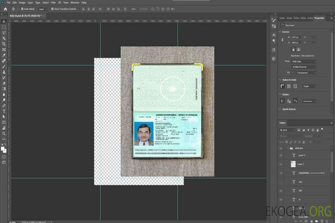 Look photo du passeport azerbaïdjanais version 2 template Look photo du passeport azerbaïdjanais version 2 template